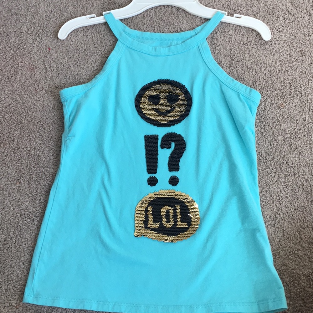 A baby blue sequins top